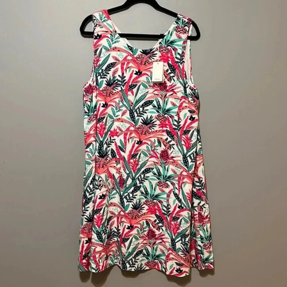 Hatley | NEW Meghan midi dress Pineapple Smoothie women’s XL NWT sleeveless - Picture 2 of 9